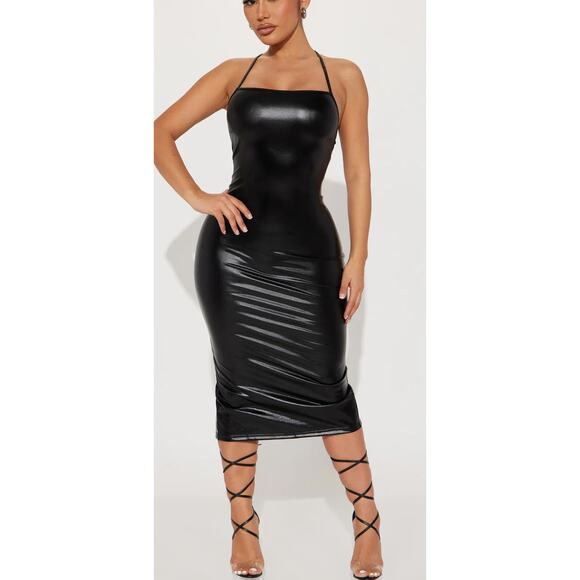 Fashion Nova Midi Dress - Black - Picture 1 of 5